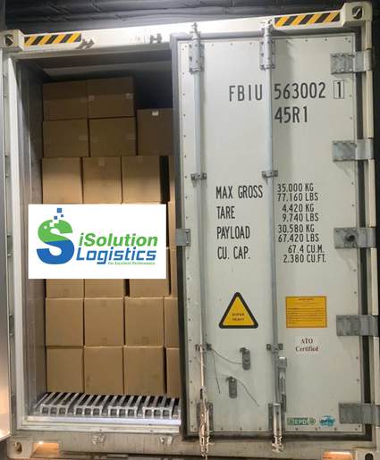Reefer container shipping Vietnam: reefer container loaded with cartons